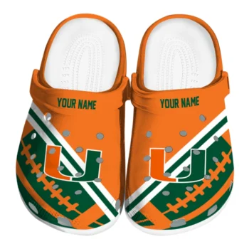 Custom Miami Hurricanes Football Motif Clogs