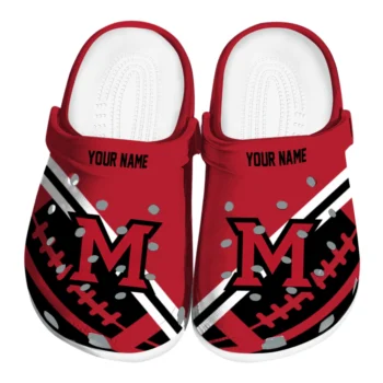 Custom Miami RedHawks Football Motif Clogs