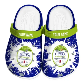 Custom Michelob Ultra Burst Badge Blue Green Clogs