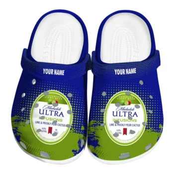 Custom Michelob Ultra Green Brush Blue Green Clogs