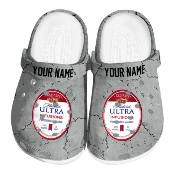 Custom Michelob Ultra Upside Badge Gray Clogs