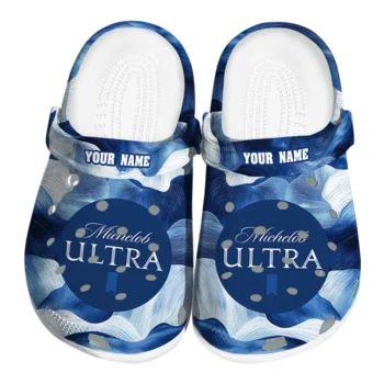 Custom Michelob Ultra Wave Flow Blue White Clogs