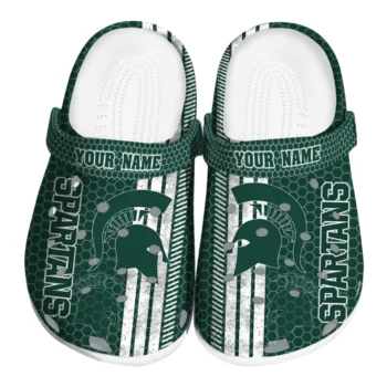 Custom Michigan State Spartans Contrasting Stripes Clogs
