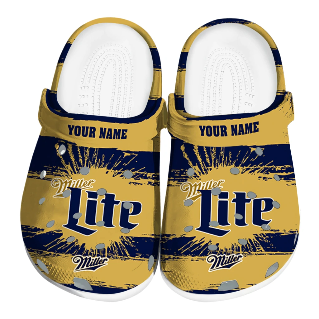 custom-miller-lite-brush-effects-navy-yellow-clogs-best-selling-hey-clogs.webp custom miller lite brush effects navy yellow clogs best selling hey clogs