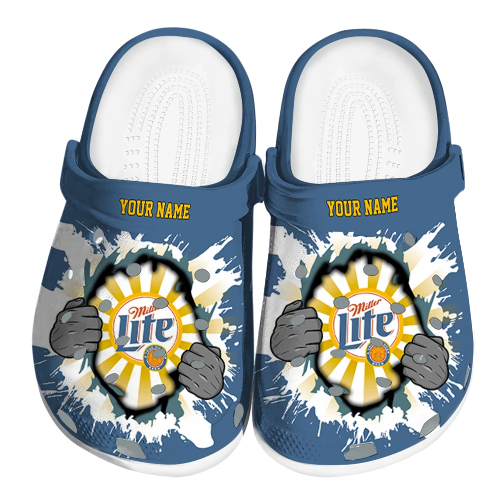 custom-miller-lite-bursting-through-blue-yellow-clogs-best-selling-hey-clogs.webp custom miller lite bursting through blue yellow clogs best selling hey clogs