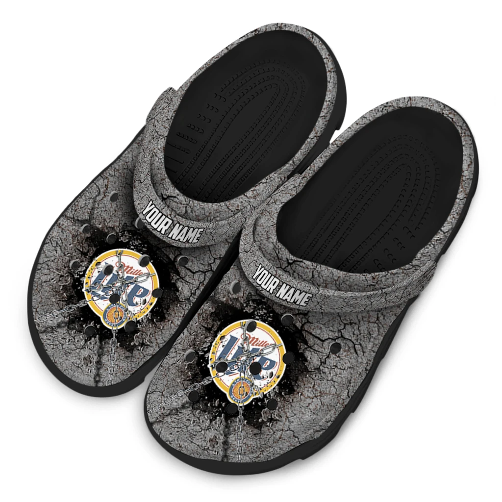 custom-miller-lite-shattered-pattern-gray-black-clogs-latest-model-hey-clogs.webp