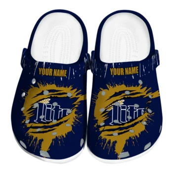 Custom Miller Lite Tiger Slash Navy Gold Clogs