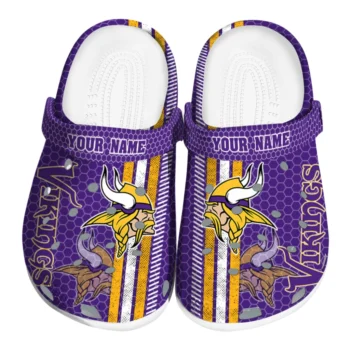 Custom Minnesota Vikings Contrasting Stripes Clogs