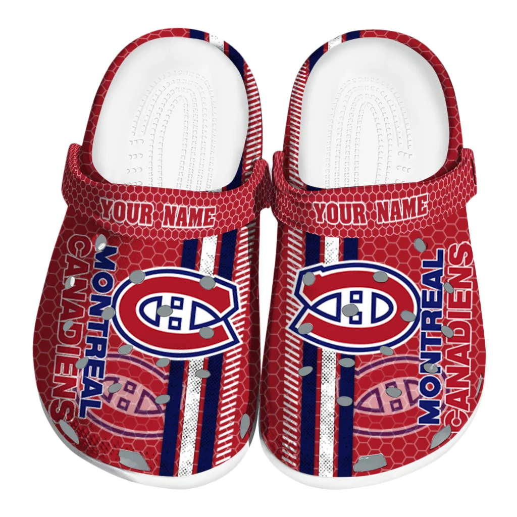 custom-montreal-canadiens-contrasting-stripes-clogs-best-selling custom montreal canadiens contrasting stripes clogs best selling