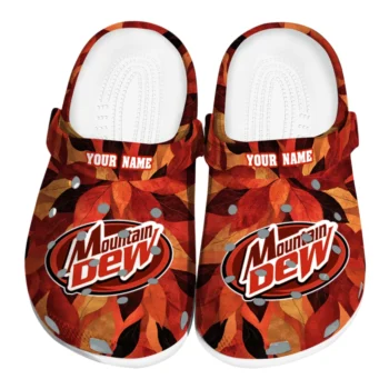 Custom Mountain Dew Autumn Leaf Red Orange Clogs