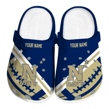 Custom Navy Midshipmen Football Motif Clogs