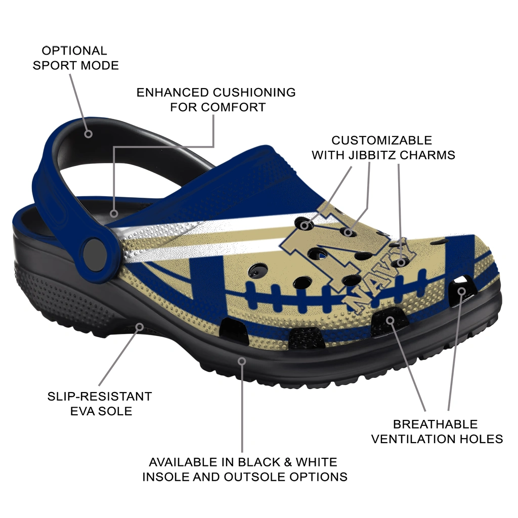 custom-navy-midshipmen-football-motif-clogs-new-arrival