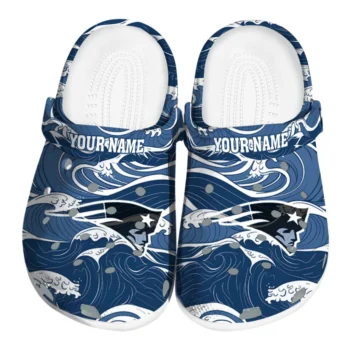 Custom New England Patriots Wave Flow Clogs
