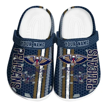 Custom New Orleans Pelicans Contrasting Stripes Clogs