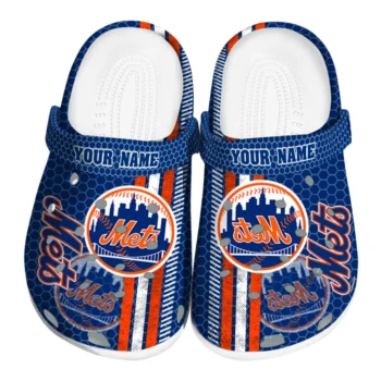 Custom New York Mets Contrasting Stripes Clogs