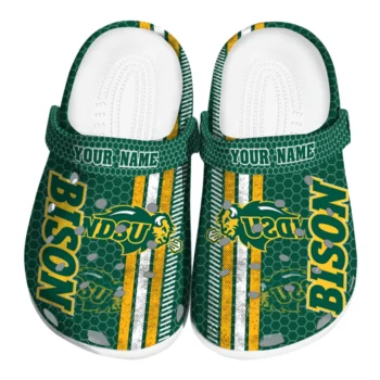Custom North Dakota State Bison Contrasting Stripes Clogs