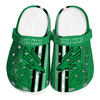Custom North Texas Mean Green Contrasting Stripes Clogs