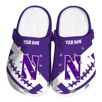 Custom Northwestern Wildcats Football Motif Clogs