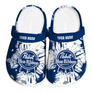 Custom Pabst Blue Ribbon Brush Blue White Clogs
