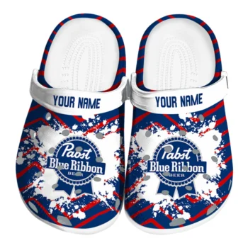 Custom Pabst Blue Ribbon Chevron Blue Red Clogs
