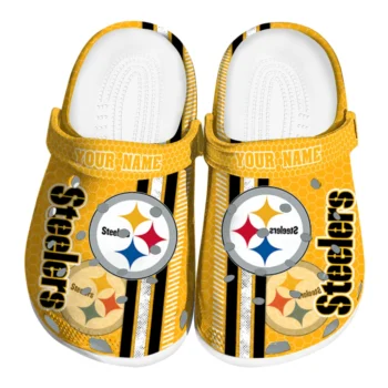 Custom Pittsburgh Steelers Contrasting Stripes Clogs