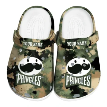 Custom Pringles Green Camou Green Beige Clogs