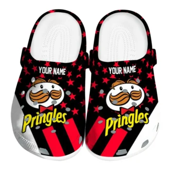 Custom Pringles Red Stars Black Red Clogs