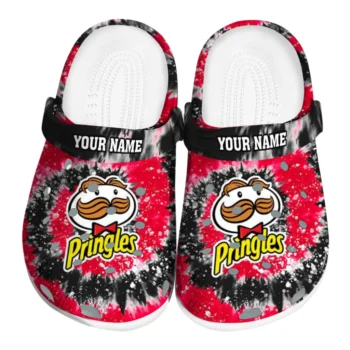 Custom Pringles Red Twirl Red Black Clogs