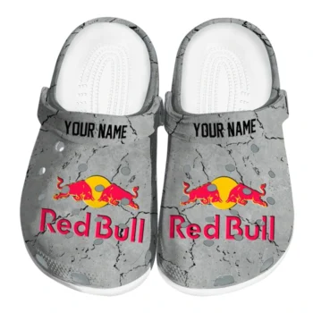 Custom Red Bull Stone Effect Gray Clogs