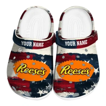 Custom Reese's USA Flag Red White Clogs
