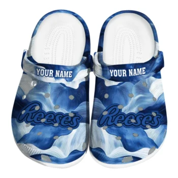Custom Reese's Wavy Layers Blue White Clogs