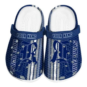 Custom Rice Owls Contrasting Stripes Clogs