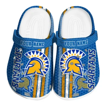 Custom San Jose State Spartans Contrasting Stripes Clogs