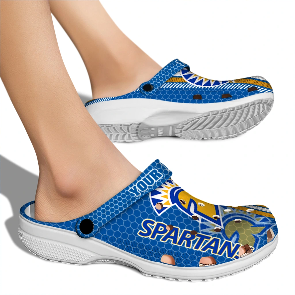 custom-san-jose-state-spartans-contrasting-stripes-clogs-fashion-forward