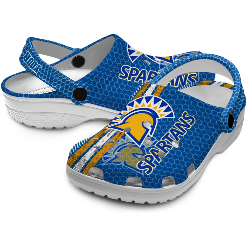 custom-san-jose-state-spartans-contrasting-stripes-clogs-high-quality