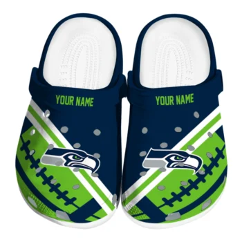 Custom Seattle Seahawks Football Motif Clogs