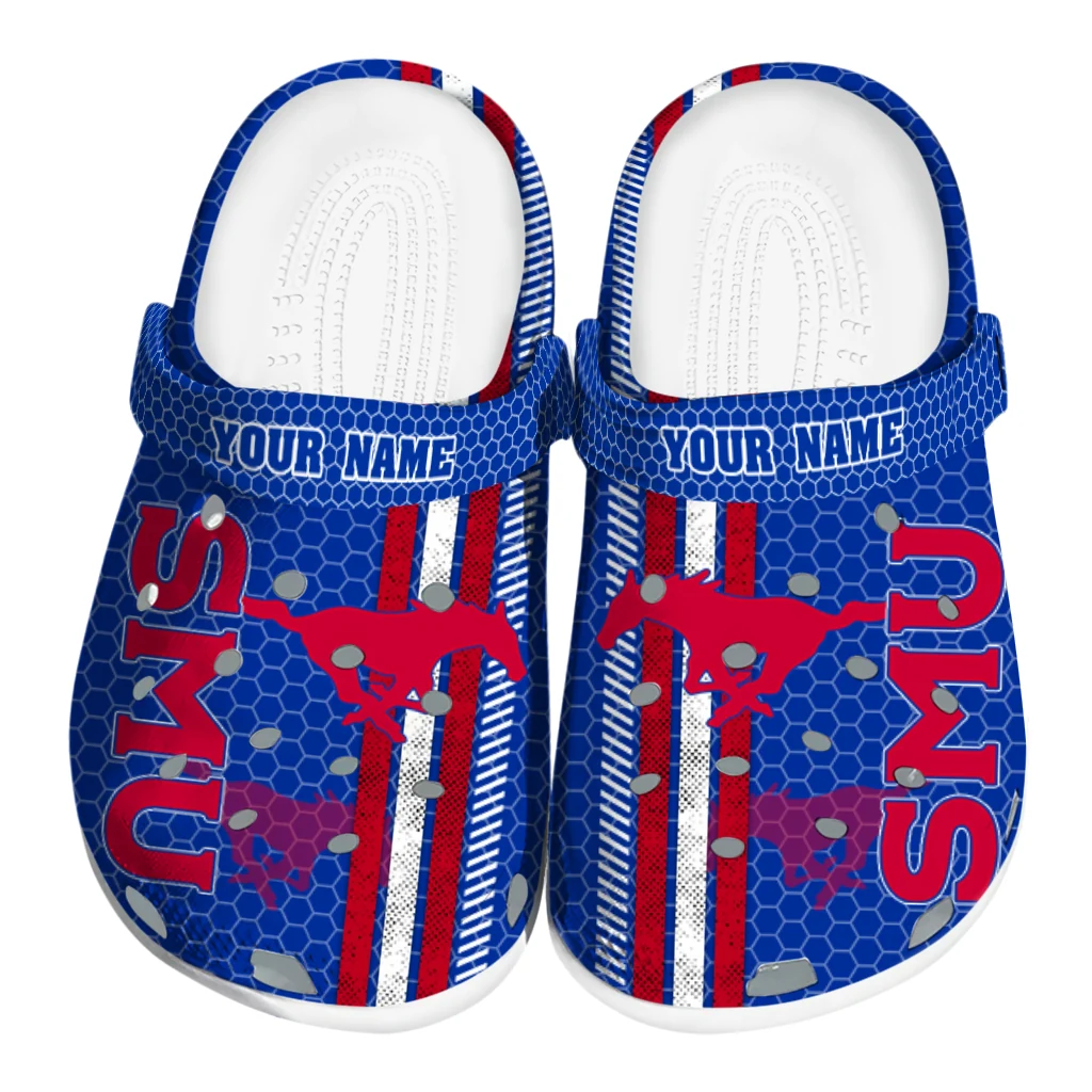 custom-smu-mustangs-contrasting-stripes-clogs-best-selling custom smu mustangs contrasting stripes clogs best selling