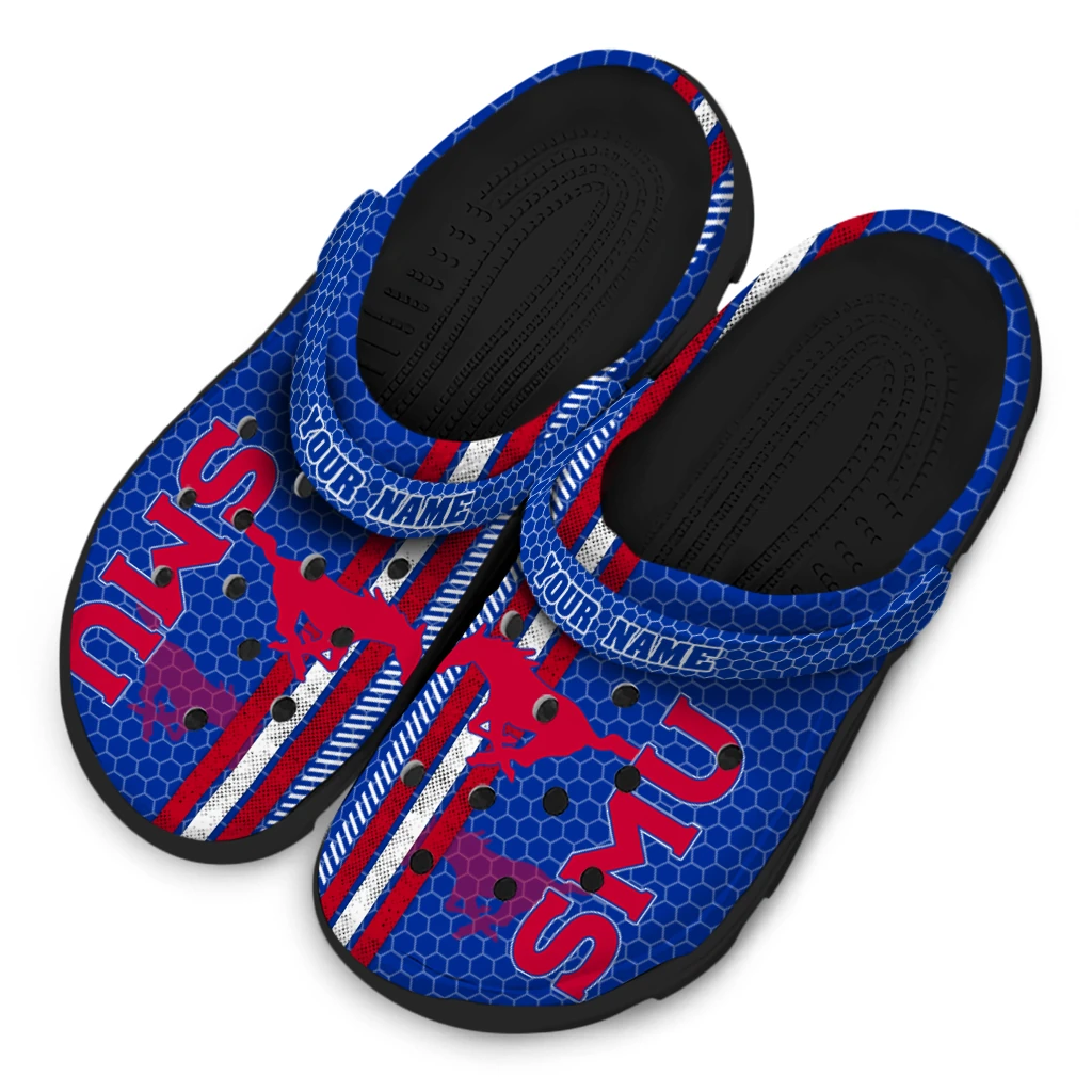 custom-smu-mustangs-contrasting-stripes-clogs-latest-model