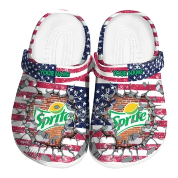 Custom Sprite USA Explosion Red Blue Clogs