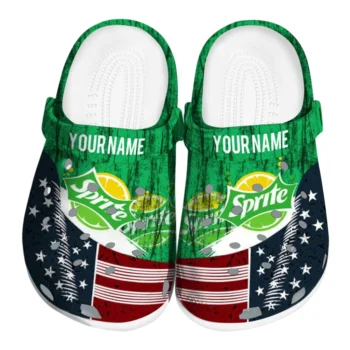 Custom Sprite USA Flag Green Navy Clogs