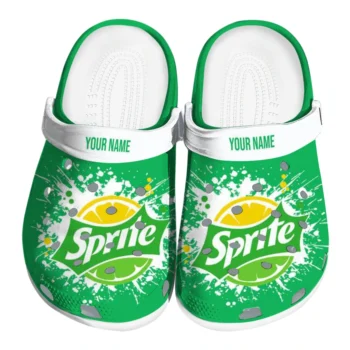 Custom Sprite Wedge Green White Clogs