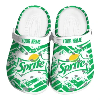 Custom Sprite Zigzag Green White Clogs