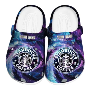 Custom Starbucks Galaxy Purple Blue Clogs