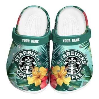Custom Starbucks Hawaii Green Red Clogs