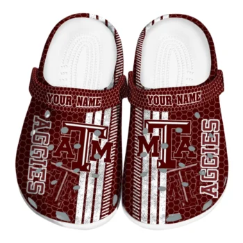 Custom Texas A&M Aggies Contrasting Stripes Clogs
