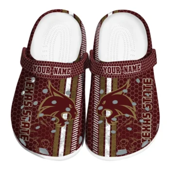 Custom Texas State Bobcats Contrasting Stripes Clogs