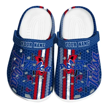 Custom Tulsa Golden Hurricane Contrasting Stripes Clogs