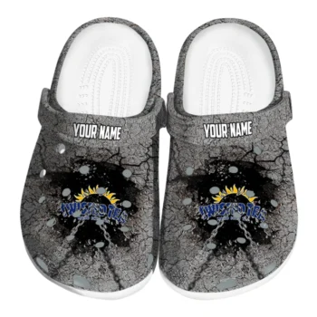 Custom Twisted Tea Cracked Stone Gray Black Clogs