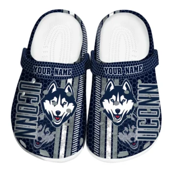 Custom UConn Huskies Contrasting Stripes Clogs