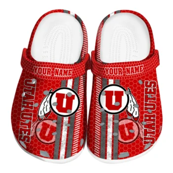 Custom Utah Utes Contrasting Stripes Clogs